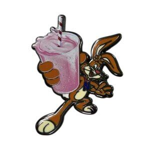 Nestle Quik Rabbit Bunny Strawberry Milk Drink Enamel Lapel Pin